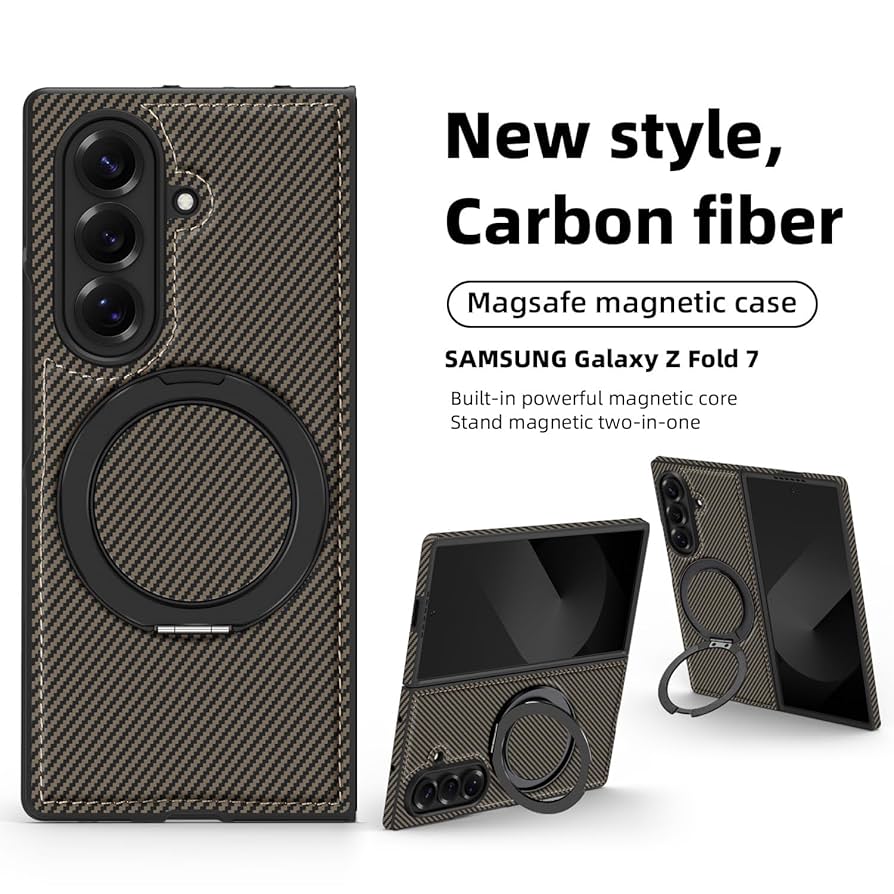 Amazon.co.jp: Galaxy Z Fold7専用 ケース 360°カーボン 回転